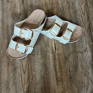 Madden Girl Cream Buckle Sandals